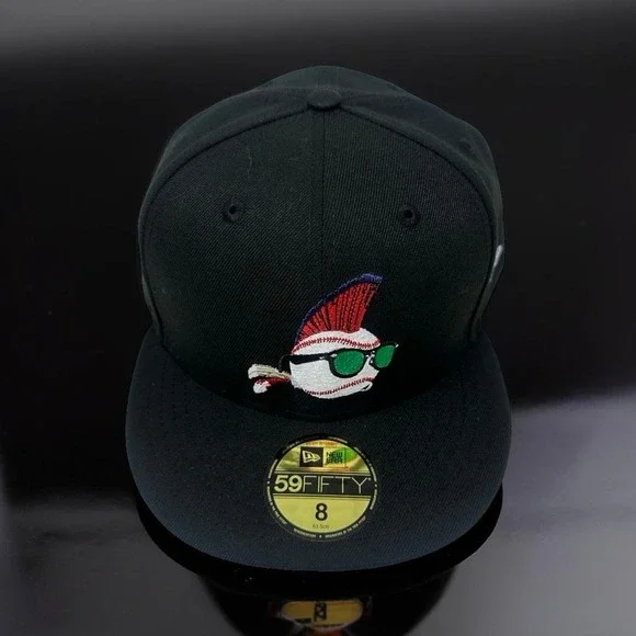 New Era 59FIFTY Major League Wild Thing Fitted Hat Size 8 Black Ricky Vaughn